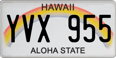 HI license plate YVX955