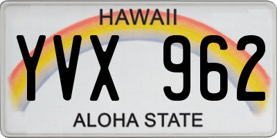 HI license plate YVX962