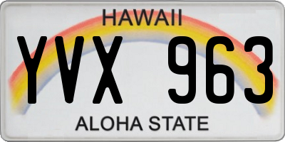 HI license plate YVX963