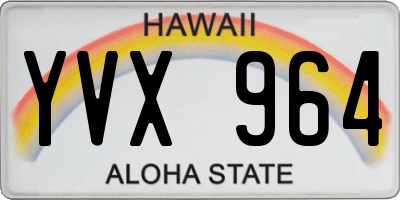 HI license plate YVX964