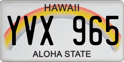 HI license plate YVX965