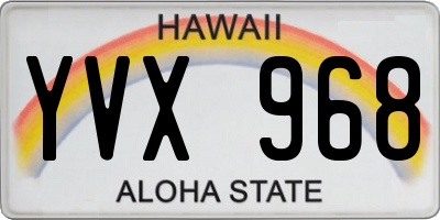 HI license plate YVX968