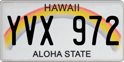HI license plate YVX972