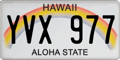 HI license plate YVX977