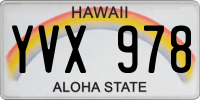 HI license plate YVX978