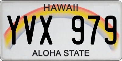 HI license plate YVX979