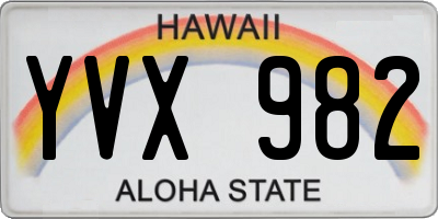 HI license plate YVX982