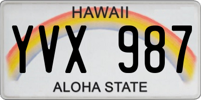 HI license plate YVX987
