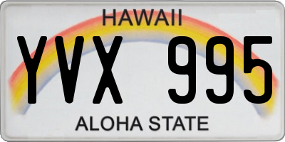 HI license plate YVX995