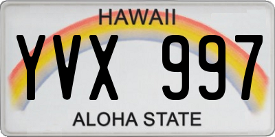 HI license plate YVX997