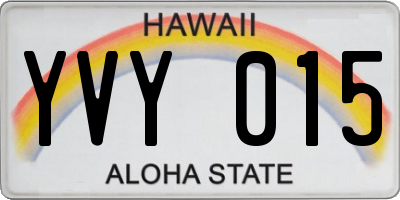 HI license plate YVY015