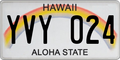 HI license plate YVY024