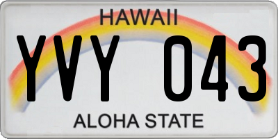 HI license plate YVY043