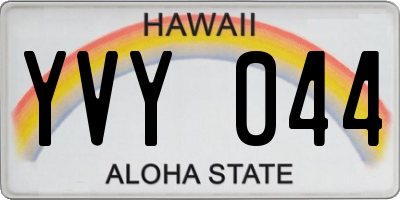 HI license plate YVY044