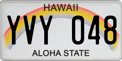 HI license plate YVY048