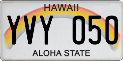 HI license plate YVY050