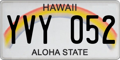 HI license plate YVY052