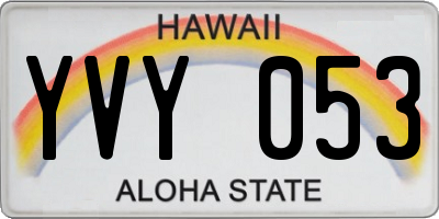 HI license plate YVY053