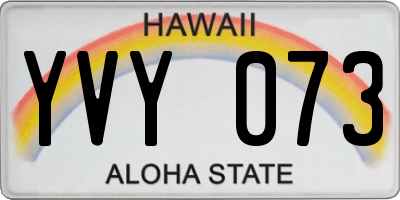 HI license plate YVY073