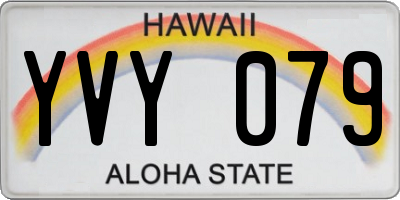 HI license plate YVY079