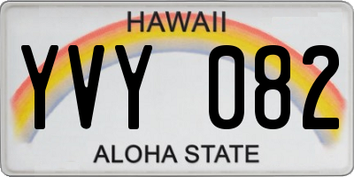 HI license plate YVY082