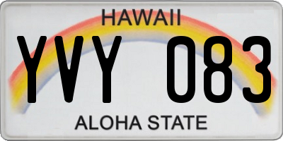 HI license plate YVY083
