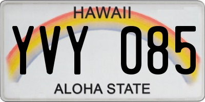 HI license plate YVY085