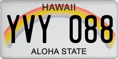 HI license plate YVY088