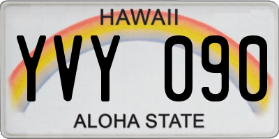 HI license plate YVY090