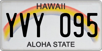 HI license plate YVY095