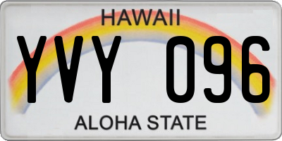 HI license plate YVY096