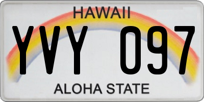 HI license plate YVY097