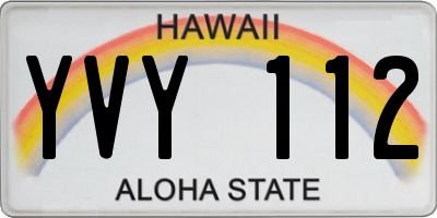 HI license plate YVY112