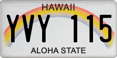HI license plate YVY115