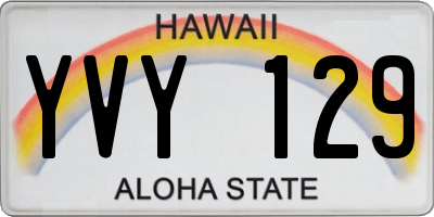 HI license plate YVY129