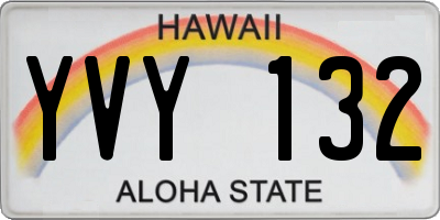 HI license plate YVY132