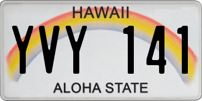 HI license plate YVY141