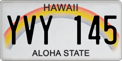 HI license plate YVY145