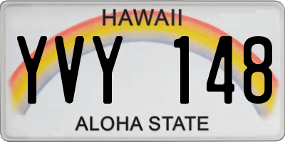HI license plate YVY148