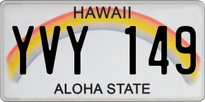 HI license plate YVY149