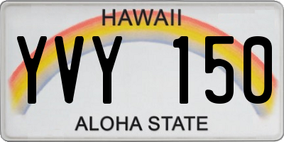 HI license plate YVY150
