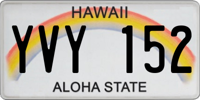 HI license plate YVY152