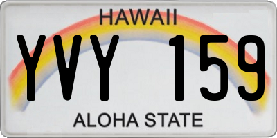 HI license plate YVY159