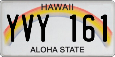 HI license plate YVY161