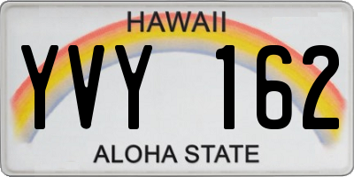 HI license plate YVY162