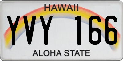 HI license plate YVY166