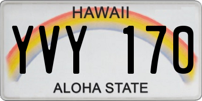 HI license plate YVY170