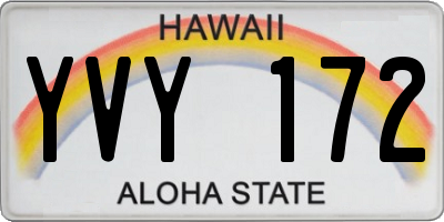 HI license plate YVY172