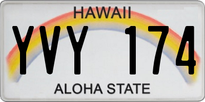 HI license plate YVY174