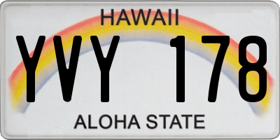 HI license plate YVY178